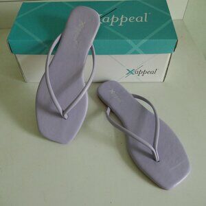 NEW x-appeal square toe lilac flip flop sandals size 6